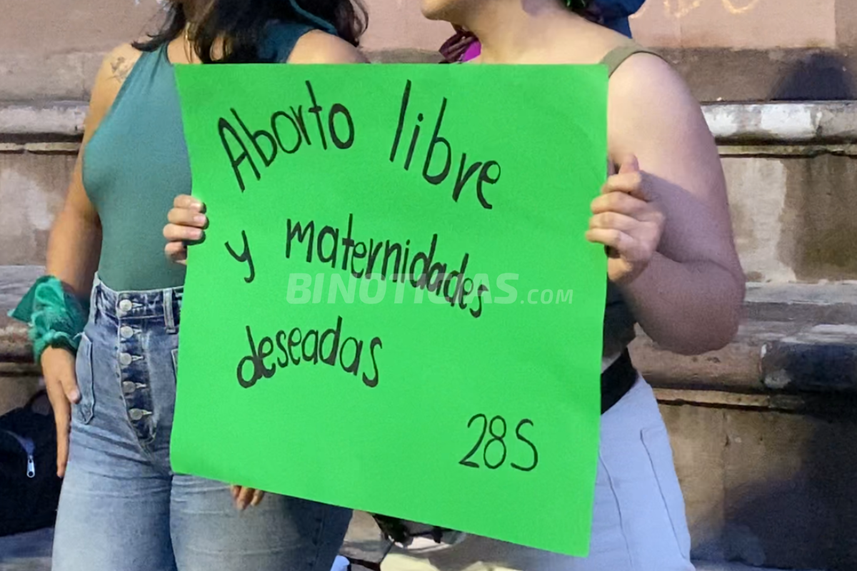 Portaron carteles y consignas.