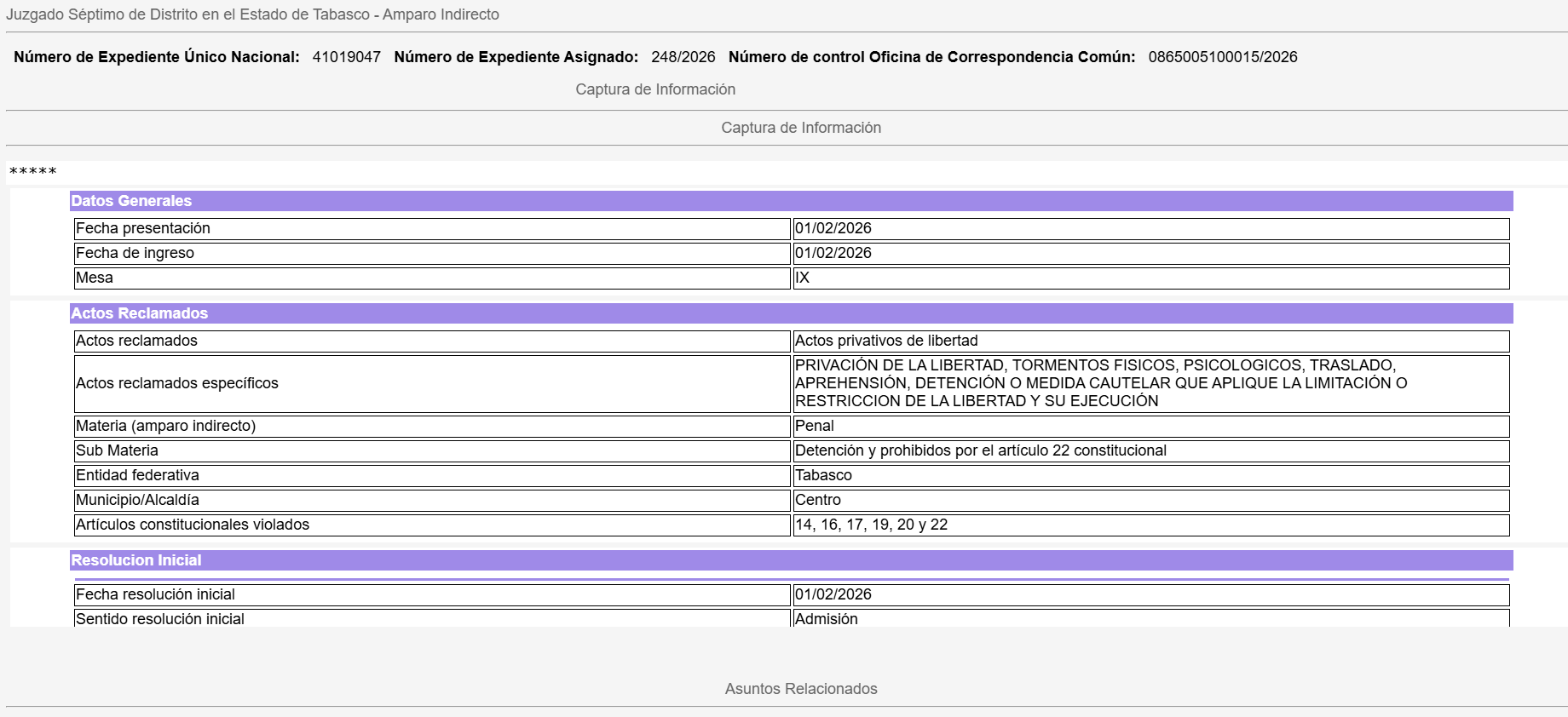 Amparo de Eugenio Javier