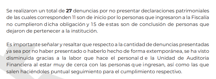 Informe de Actividades de la Fiscalía