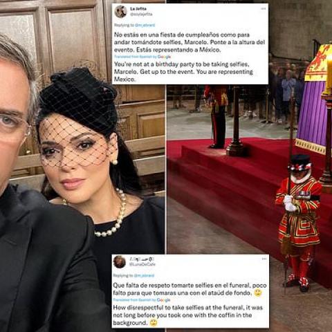 Medios británicos se lanzan contra Ebrard por tomarse una "selfie" en el funeral de la reina