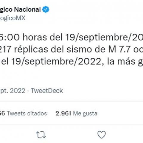 Réplicas del sismo 