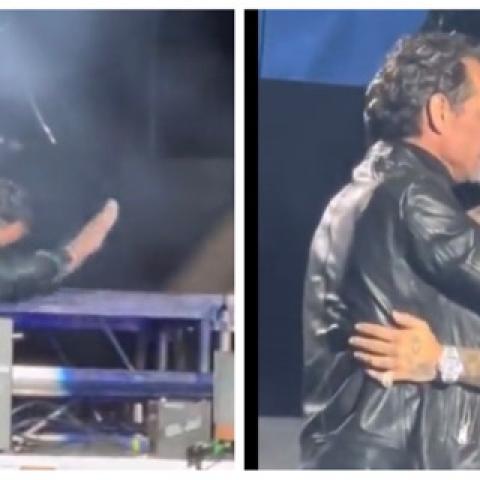Maluma y Marc Anthony vivieron emotivo momento en pleno escenario 