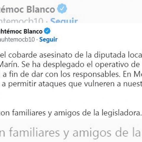 Cuahtémoc Blanco condena el asesinato 