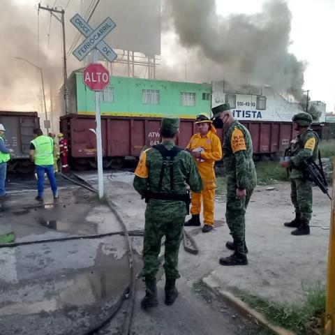 Ejército en zona del siniestro 