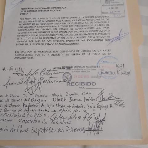 Carta Federación Charros