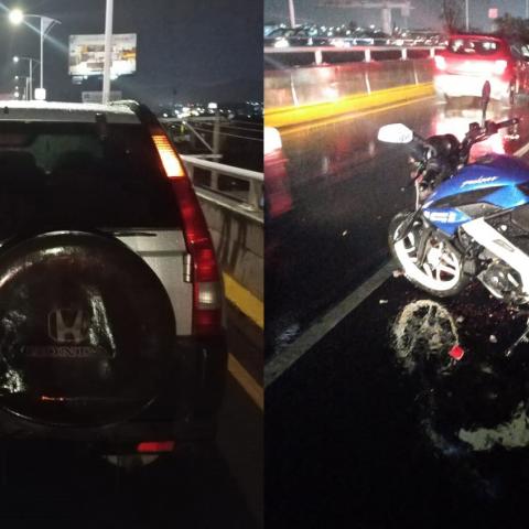 Sucedió en el puente vehicular que cruza el Dorado. Circulaba a exceso de velocidad y sin distancia prudente de seguridad