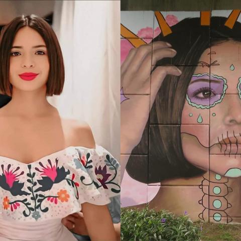 Realizan mural en honor a Ángela Aguilar