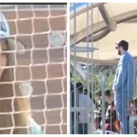 Shakira y Piqué durante el partido de su hijo Milan