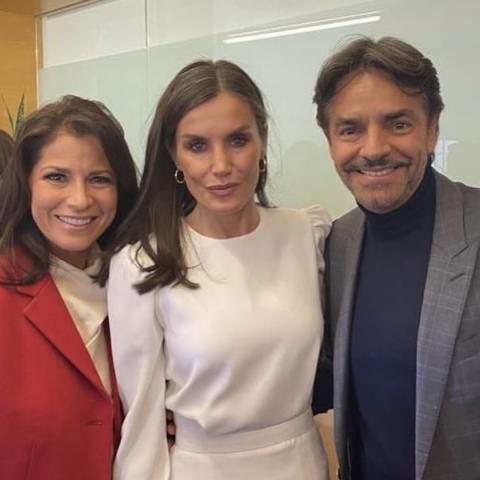 Eugenio y Alessandra con la Reina Letizia 