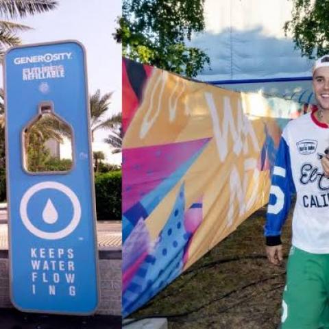 Justin Bieber lanzó una marca de agua en el Mundial de Qatar