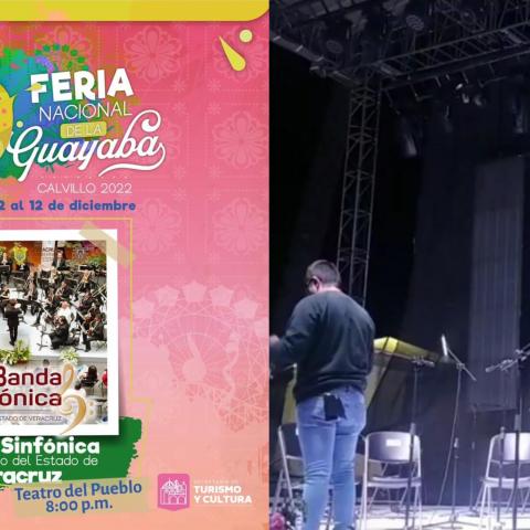 ¡A los pocos minutos de haber comenzado! Banda Sinfónica de Veracruz abandona el escenario del Teatro del Pueblo en Calvillo