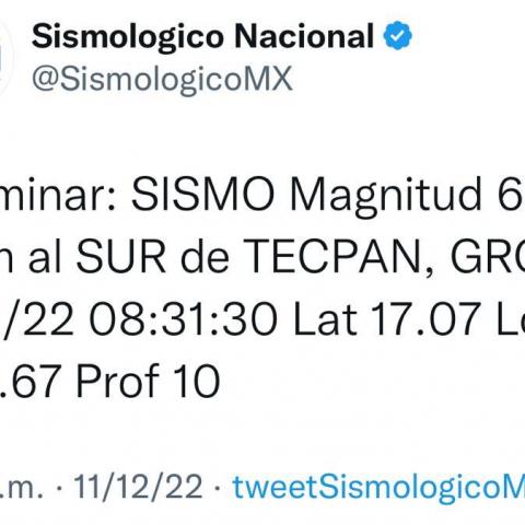 Sismo en Guerrero 