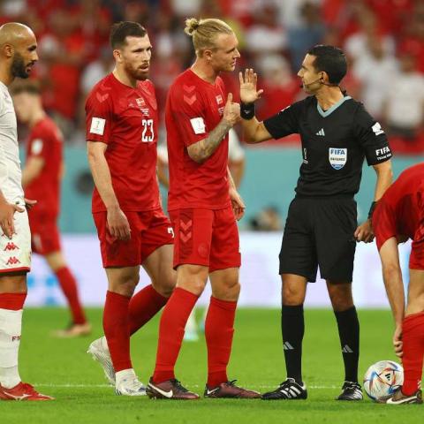 Árbitro central en 3 partidos, el último Portugal vs Suiza 