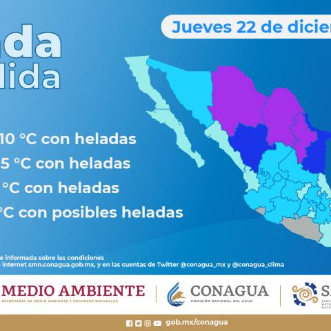 Onda gélida provoca descenso de temperaturas en todo el país