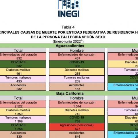 Enfermedades del corazón, diabetes y COVID-19: las principales causas de muerte en Aguascalientes 