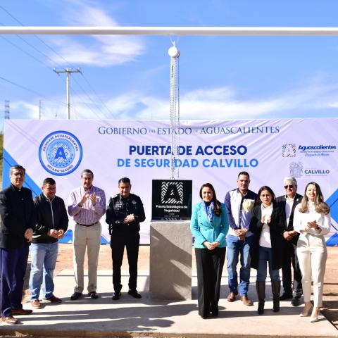 Colocan la primera piedra de la Puerta de Acceso de Seguridad en Calvillo