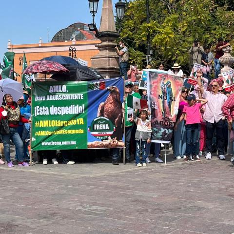 Manifestación del INE en Aguascalientes 