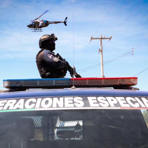 El operativo cuenta con el apoyo aéreo del helicóptero Halcón 1