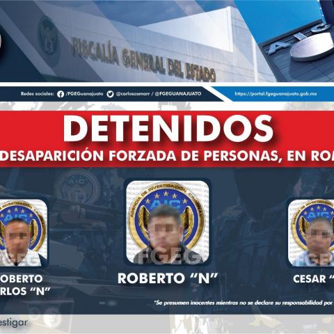 Detienen a mando policíaco municipal y dos agentes por desaparición y homicidio de tres jóvenes