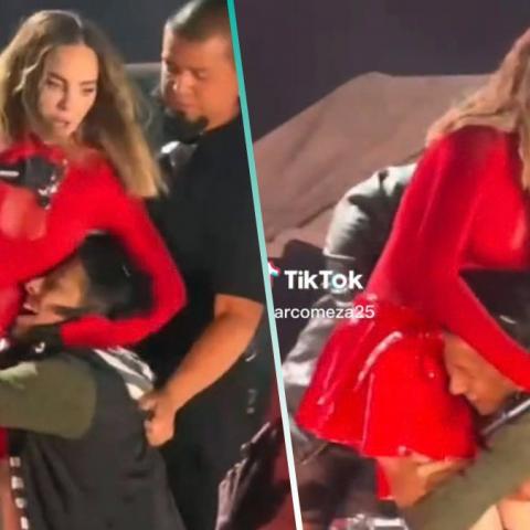 Belinda justificó al fan eufórico que se subió al escenario