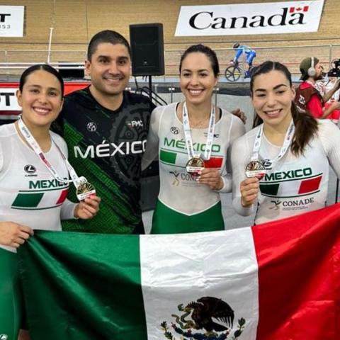 Oro para la delegación femenil de Ciclismo de Pista