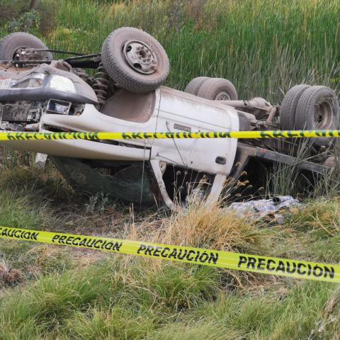 Uno de los heridos fue trasladado en el helicóptero Fuerza 1 al Hospital Hidalgo debido a la gravedad de sus heridas