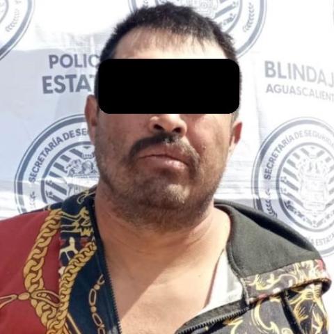 El cobarde de 36 años fue detenido por elementos de la Policía Estatal en Asientos