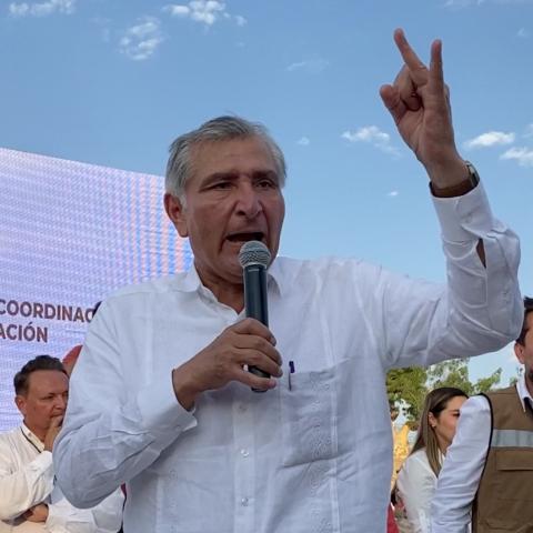 En Aguascalientes, Adán Augusto promete donaciones e inversiones 