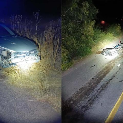 El joven de 19 años invadió el carril por donde circulaba el auto particular