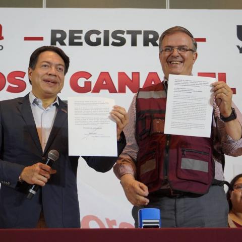 Marcelo Ebrard y Mario Delgado