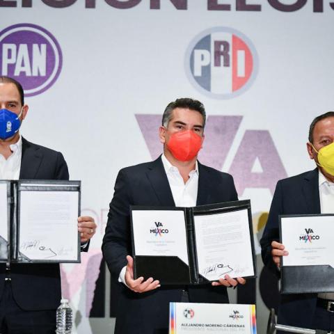 Líderes del PRI, PAN y PRD 