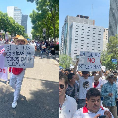 Miles marchan en CDMX a favor de la tauromaquia, la charrería y las peleas de gallos