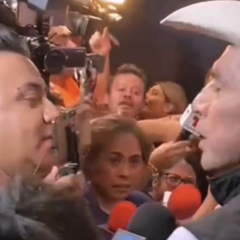 Jorge Salinas le reclamó a un reportero 