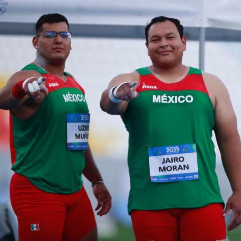 Uziel Muñoz y Jairo Morán logran medalla de oro y plata en lanzamiento de bala