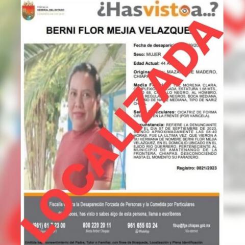 Localizan cuerpo sin vida de maestra secuestrada en Chiapas