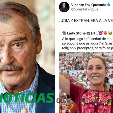 “JUDIA Y EXTRANJERA A LA VEZ”,  escribió el exmandatario de México quien ya había sido citicado por sus mensajes discriminatorios y racistas sobre Sheinbaum.