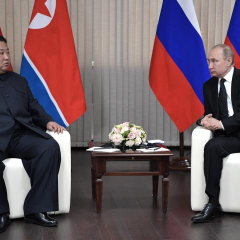 Kim Jong-un y Vladimir Putin 