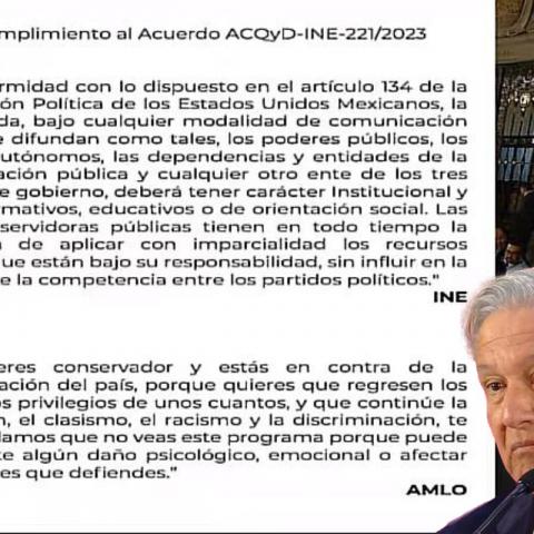 INE ordena quitar la "advertencia contra conservadores" de las mañaneras de AMLO