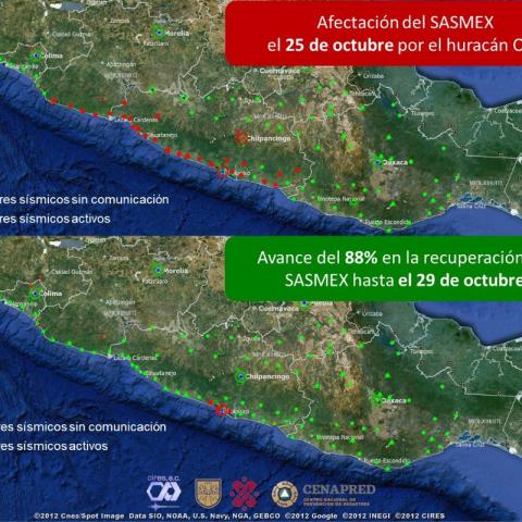 Restablecen 23 de los 26 sensores de alerta sísmica afectados por el huracán Otis