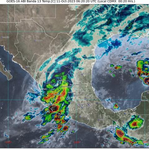 Se debilita “Lidia” en tierra a baja presión remanente al sur-sureste de Zacatecas