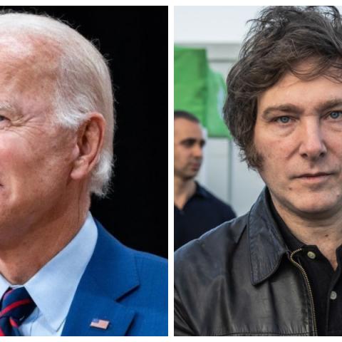 Joe Biden y Javier Milei 