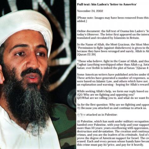 Filtran carta de Bin Laden dirigida a los Estados Unidos