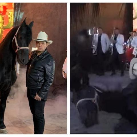 Marco Flores sufre accidente con caballo en la grabación de un video 