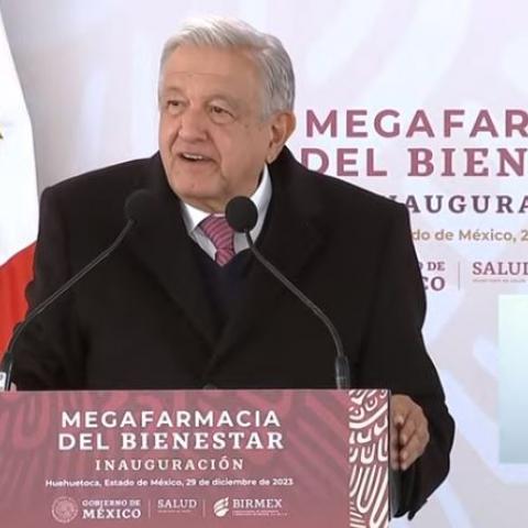 AMLO inaugura la Megafarmacia del Bienestar en Huehuetoca, Edoméx