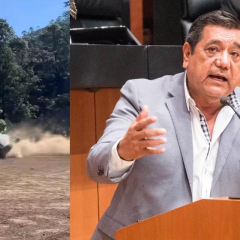 [VIDEO] Félix Salgado Macedonio vive aparatoso accidente en un ‘razer’ en Guerrero