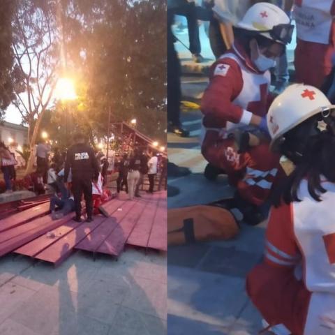 Se desploman gradas en Oaxaca durante "La Noche de Rábanos"