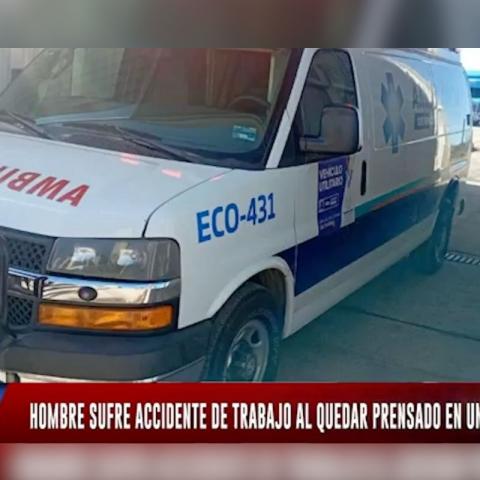 Hombre sufre accidente de trabajo al quedar prensado en una máquina