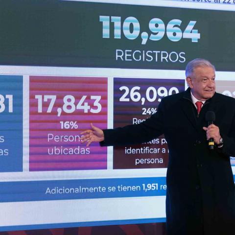 Presidencia reconoce que hay 92 mil personas desaparecidas