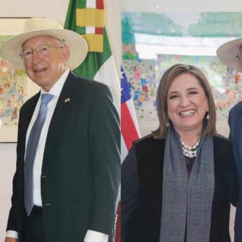 Ken Salazar y las precandidatas 