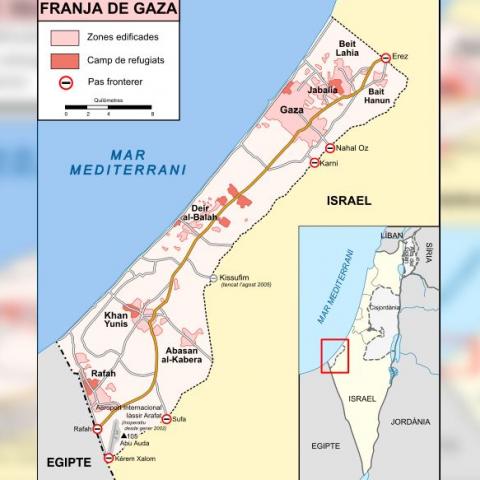 Mapa de la Franja de Gaza 